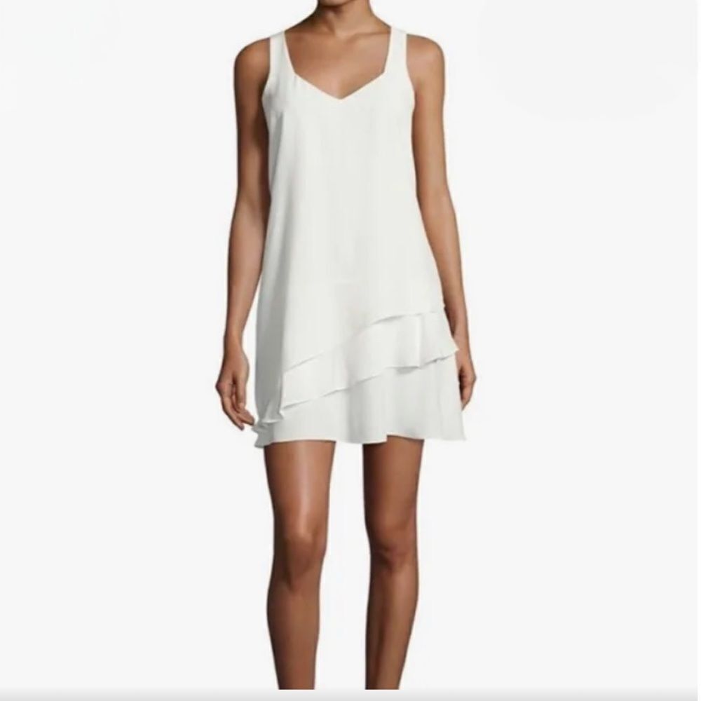 Parker White Silk Mini Dress